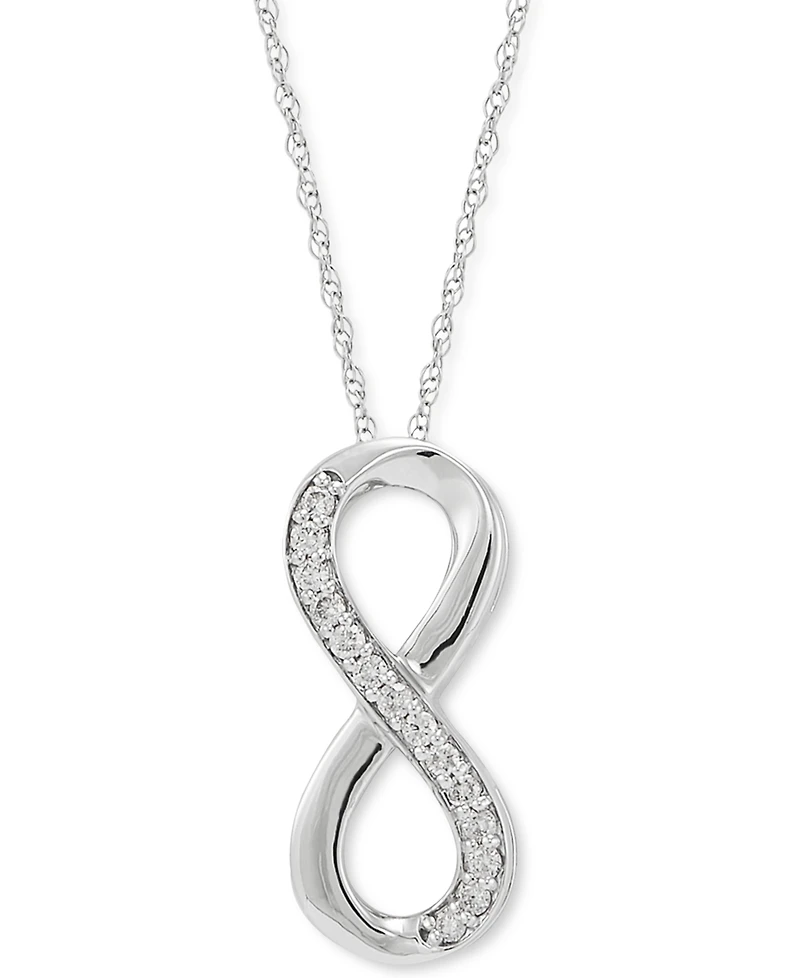 241 Wear It Both Ways Diamond Infinity Pendant Necklace (1/8 ct. t.w.) in 14k White Gold