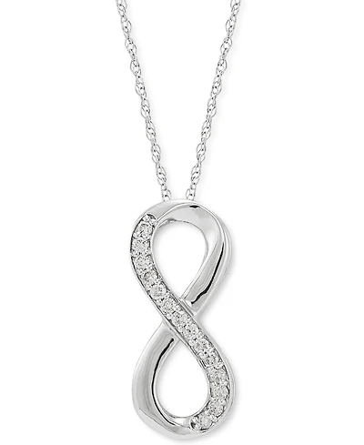 241 Wear It Both Ways Diamond Infinity Pendant Necklace (1/8 ct. t.w.) in 14k White Gold
