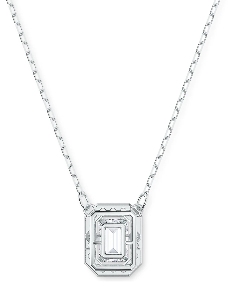 Swarovski Rhodium-Plated Millenia Pendant Necklace, 15" + 2" extender