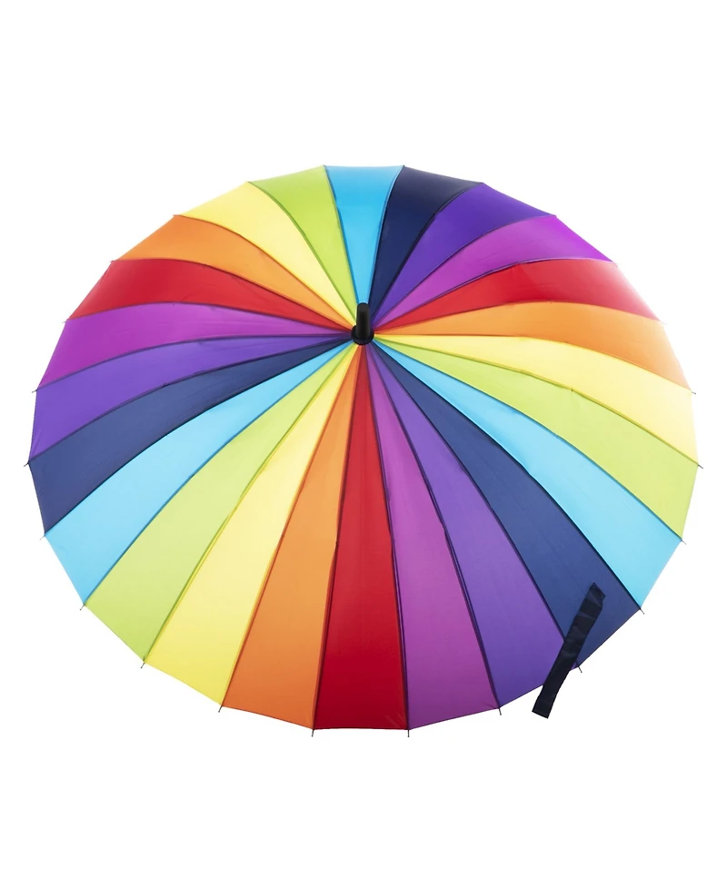 Totes 24 Rib Rainbow Auto-Open Stick Umbrella