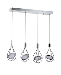 Orion Adjustable Modern Integrated 4-Light Linear Led Metal Pendant