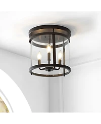 Ciel Simple Farmhouse 3-Light Rustic Vintage Led Flush Mount