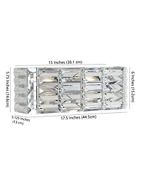 Evelyn Crystal Rectangle 2-Light Glam Modern Led Vanity Light