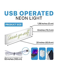 Treat Yo Self Contemporary Glam Acrylic Box Usb Operated Led Neon Light
