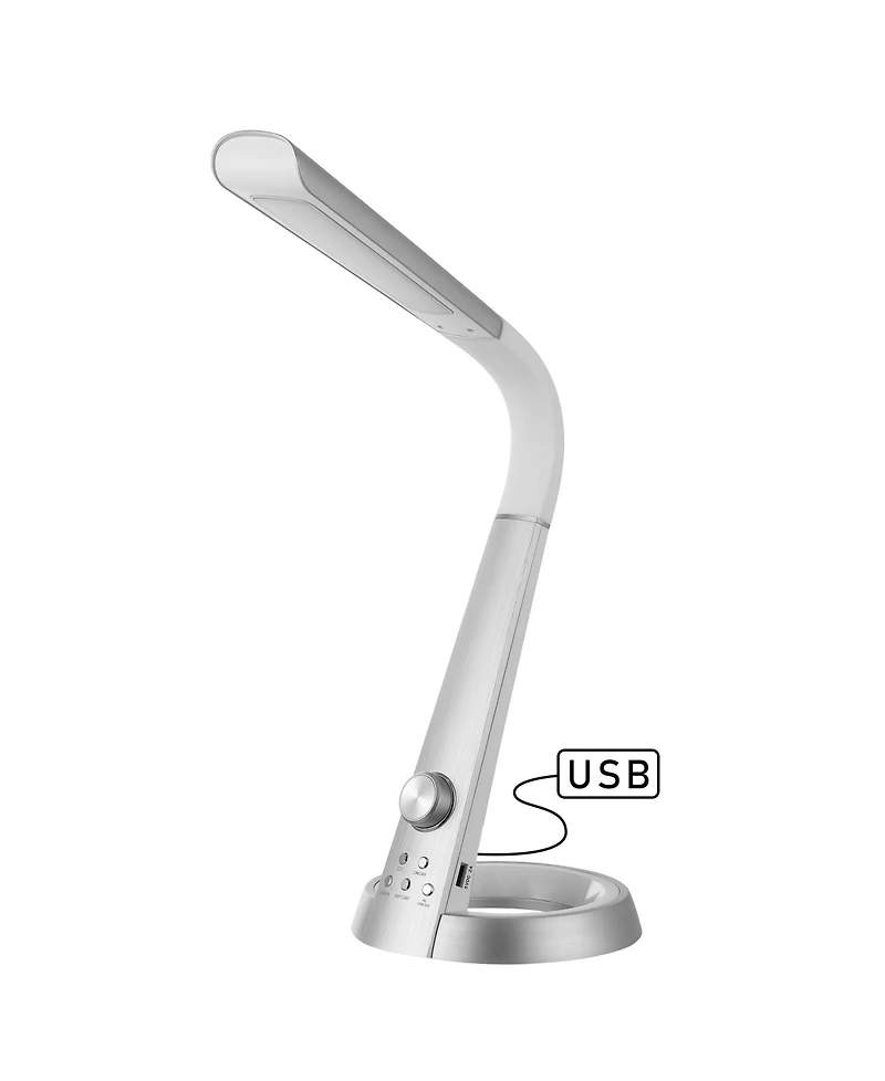Milton Aluminum Contemporary Minimalist Adjustable Head Dimmable Usb Charging Led Task Lamp