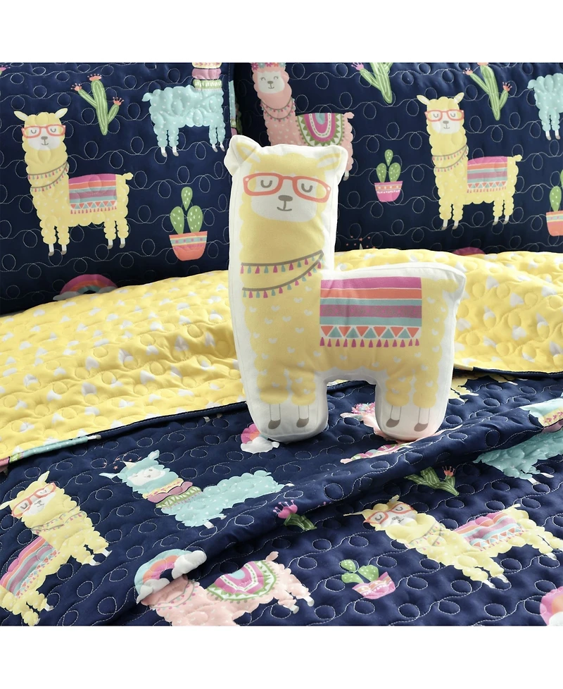 Lush Decor Kids Southwest Llama Cactus 4-Pc. Quilt Set, Full/Queen