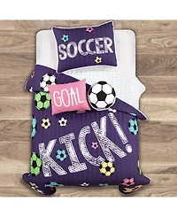 Lush Decor Kids Girls Soccer Kick -Pc. Quilt Set
