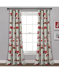 Lush Decor Kids Fire Truck Window Curtain Panels Set, 84" x 52"