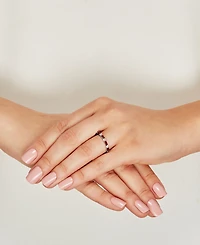 Lab-Grown Blue Sapphire (5/8 ct. t.w.) & White (1/5 Stack Ring Sterling Silver