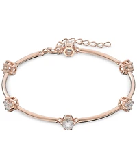 Swarovski Rose Gold-Tone Crystal Station Bangle Bracelet