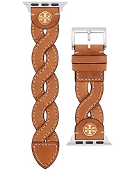 Tory Burch Women's Luggage Braided Leather Band for Apple Watch 38mm/40mm