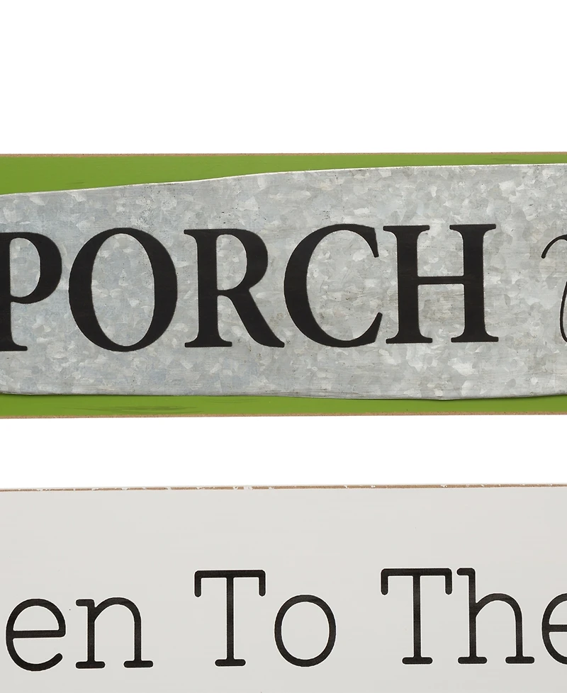 Glitzhome Oversized Rustic Slats Porch Rules Sign Wall Sign