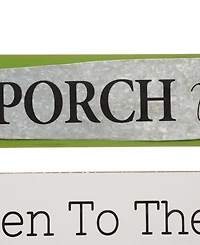 Glitzhome Oversized Rustic Slats Porch Rules Sign Wall Sign