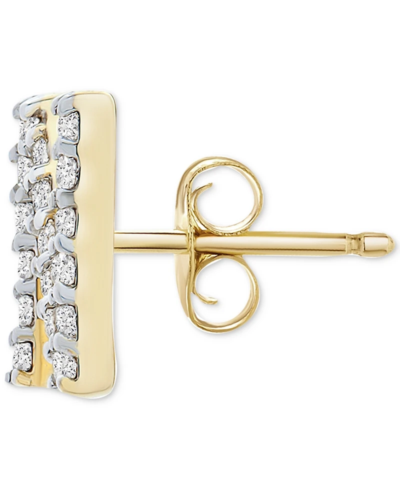 Wrapped Diamond Initial Single Stud Earring (1/20 ct. t.w.) in 14k Gold, Created for Macy's