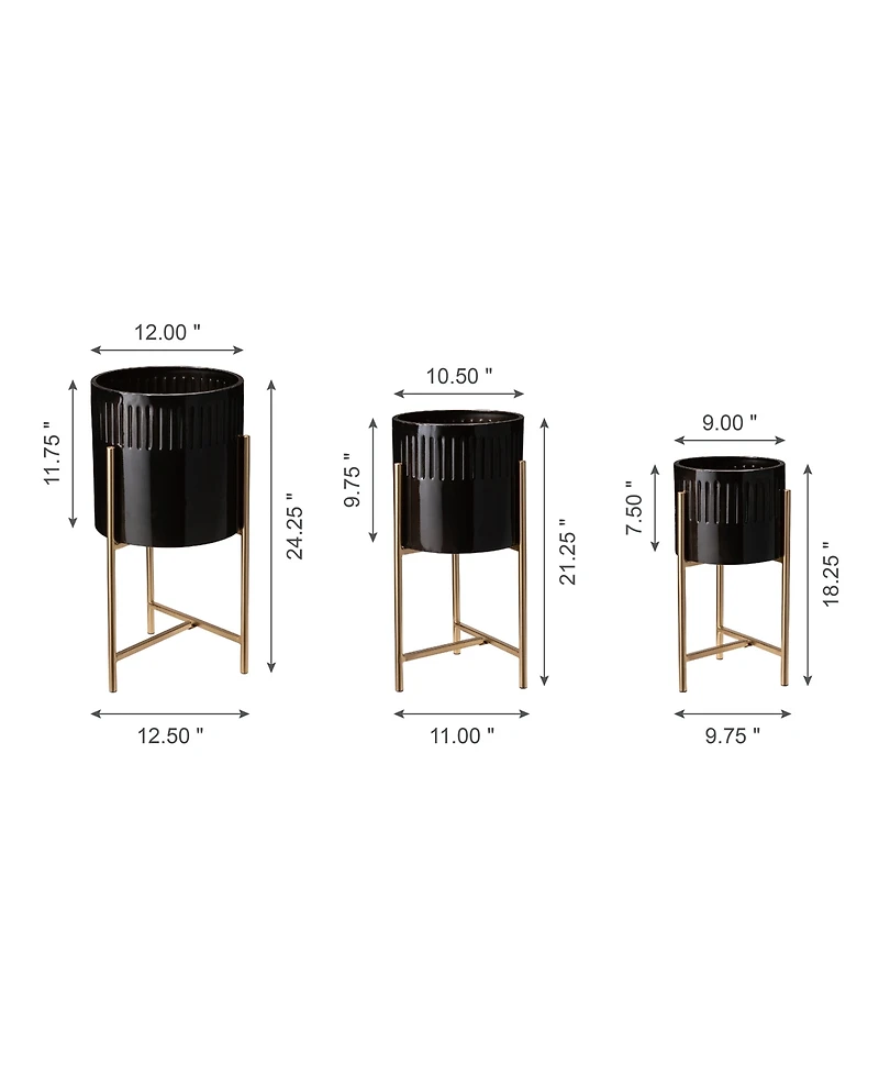 Glitzhome Modern Metal Plant Stands, Set of 3