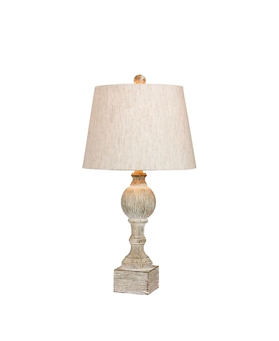 Fangio Lighting Distressed Sculpted Column Resin Table Lamp