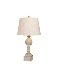 Fangio Lighting Distressed Sculpted Column Resin Table Lamp