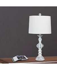 Fangio Lighting Distressed Sculpted Candlestick Resin Table Lamps, Set of 2