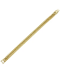 Men's Double Curb Link Bracelet in 10k Gold