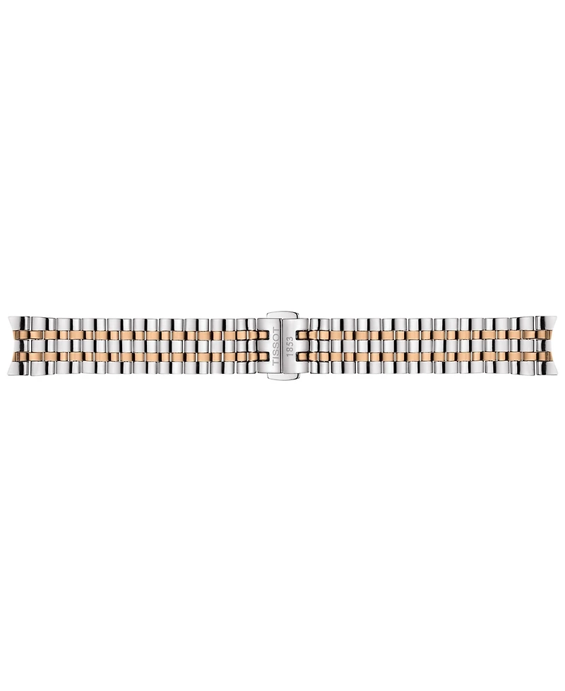 Tissot Women's Swiss Automatic Carson Diamond (1/20 ct. t.w.) Rose Gold & Stainless Steel Bracelet Watch 30mm