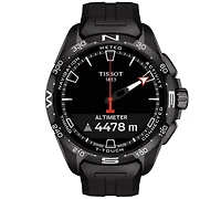 Tissot Men's Swiss T-Touch Connect Solar Black Rubber Strap Smart Watch 48mm