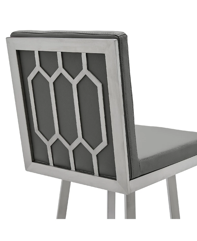 Rochester Swivel Modern Metal and Faux Leather Bar and Counter Stool