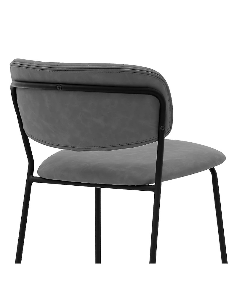 Carlo Faux Leather and Metal Counter Height Bar Stool