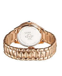 Gevril Women's Siena Swiss Quartz Ion Plating Rose Stainless Steel Bracelet Watch 38mm