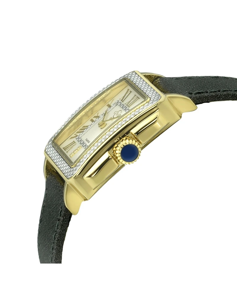 Gevril Women's Padova Swiss Quartz Black Italian Leather Strap Watch 30mm