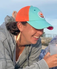 Salty Lady Women's Adjustable Snap Back Mesh Aqua with Sun Patch Trucker Hat