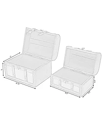 Vintiquewise Decorative Leather Treasure Boxes, Set of 2