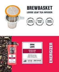Chai Love Loose Leaf Tea and Brewbasket Set, 2 Piece