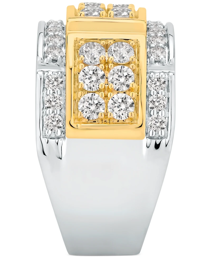Men's Diamond Ring (2 ct. t.w.) in Two-Tone 10k Gold & White Gold