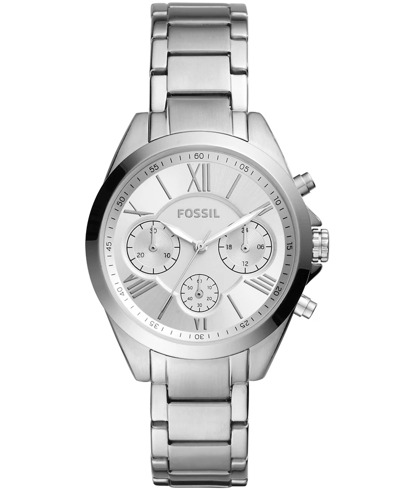 Fossil Women's Modern Courier Chronograph Stainless Steel Silver-Tone Watch 36mm