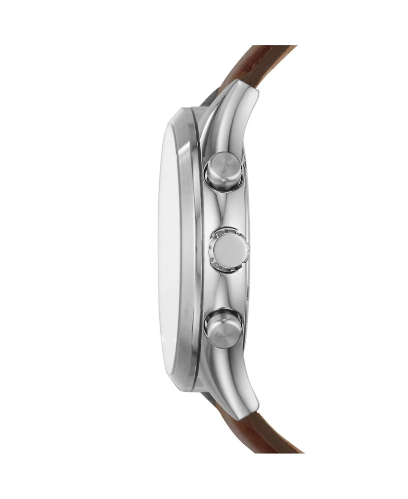 Fossil Men's Fenmore Multifunction Brown Leather Watch 44mm