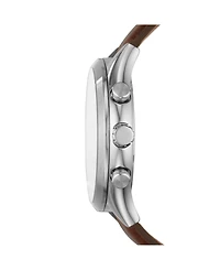 Fossil Men's Fenmore Multifunction Brown Leather Watch 44mm