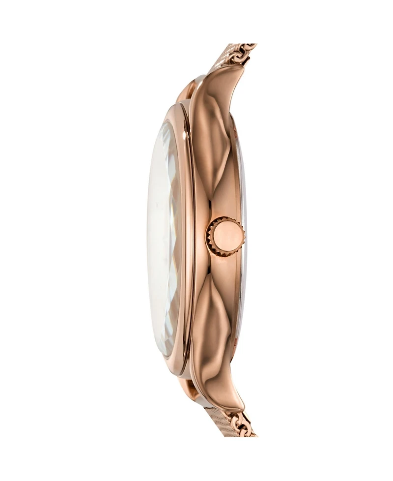 Fossil Women's Laney Three Hand Rose Gold Stainless Steel Mesh Watch 34mm