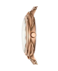 Fossil Women's Laney Three Hand Rose Gold Stainless Steel Mesh Watch 34mm