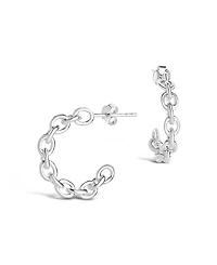 Women's Delicate Chain Silver Plated Hoop Earrings