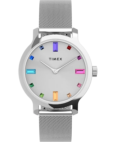 Timex Women's Transcend Silver-Tone Mesh Band Watch 31mm