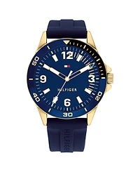 Tommy Hilfiger Men's Blue Silicone Strap Watch 44mm