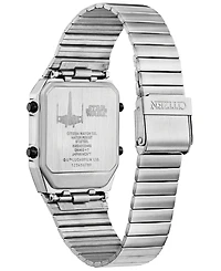Star Wars by Citizen Rebel Pilot Analog-Digital Silver-Tone Stainless Steel Bracelet Watch 33mm