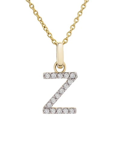Diamond Initial Pendant Necklace (1/10 ct. t.w.) in 14k Gold, 17" + 1" Extender