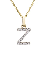Diamond Initial Pendant Necklace (1/10 ct. t.w.) in 14k Gold, 17" + 1" Extender