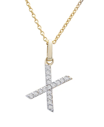 Diamond Initial Pendant Necklace (1/10 ct. t.w.) in 14k Gold, 17" + 1" Extender
