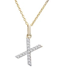 Diamond Initial Pendant Necklace (1/10 ct. t.w.) in 14k Gold, 17" + 1" Extender