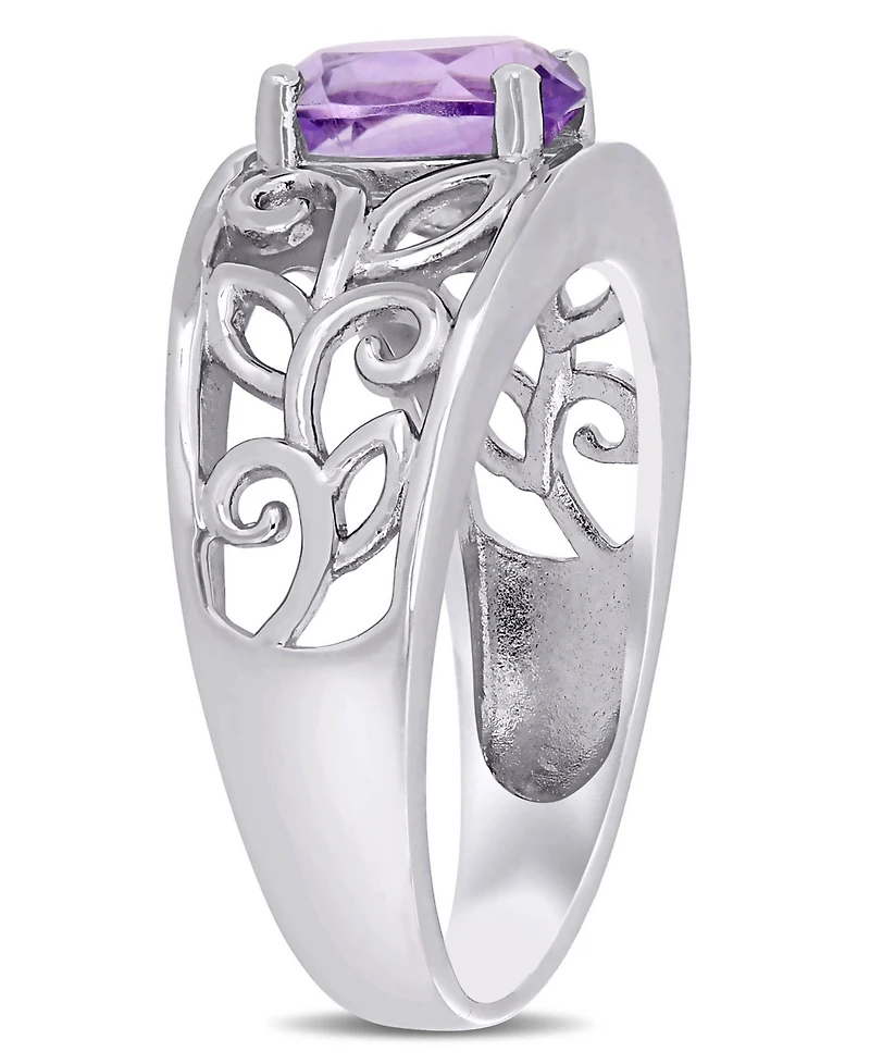 Amethyst (1 ct. t.w.) Oval Filigree Sterling Silver Ring