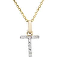 Diamond Initial Pendant Necklace (1/10 ct. t.w.) in 14k Gold, 17" + 1" Extender
