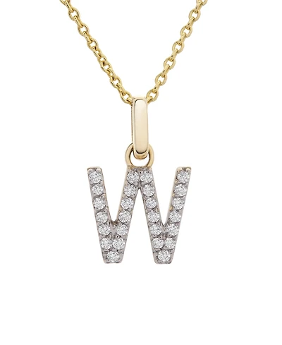 Diamond Initial Pendant Necklace (1/10 ct. t.w.) in 14k Gold, 17" + 1" Extender