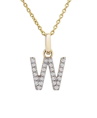Diamond Initial Pendant Necklace (1/10 ct. t.w.) in 14k Gold, 17" + 1" Extender